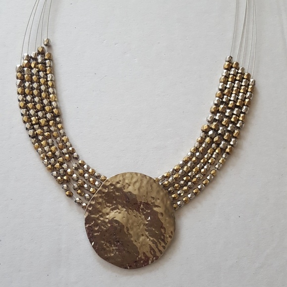 Silver and gold colored necklace - Picture 2 of 3